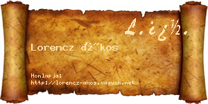Lorencz Ákos névjegykártya